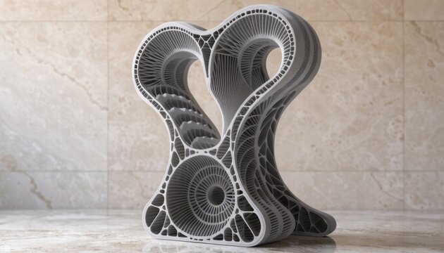 Medium shot of a 3Dprinted lightweight instrument frame showcasing intricate lattice structures in polymer materials highlighting advanced additive manufacturing techniques.