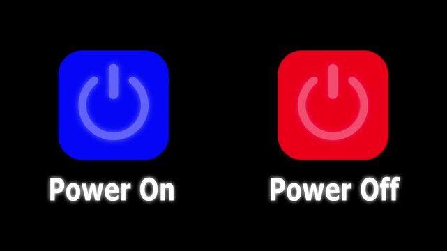 A dual icon showing blue power on and red power off buttons side by side offering quick toggle control for activating or deactivating any device.