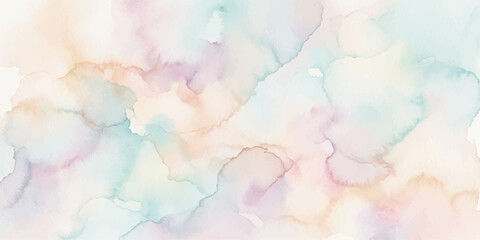 Obraz premium Soft watercolor washes in pastel hues blend seamlessly, creating an abstract background that evokes a sense of calm and tranquility.