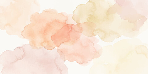 Obraz premium A gentle watercolor wash of pastel colors, featuring soft, organic shapes reminiscent of clouds or petals, creating a serene and delicate abstract background.
