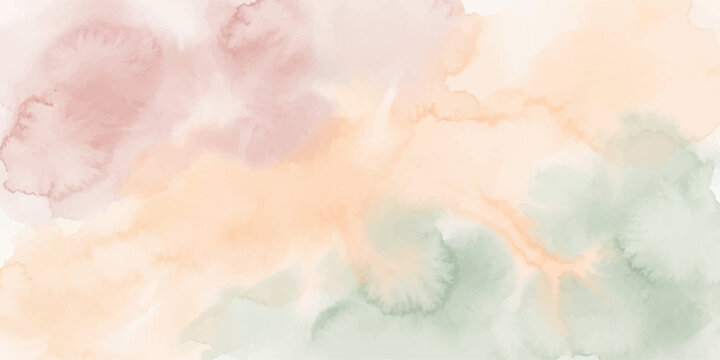 Soft watercolor splashes in muted peach, blush pink, and sage green create a gentle, artistic background.