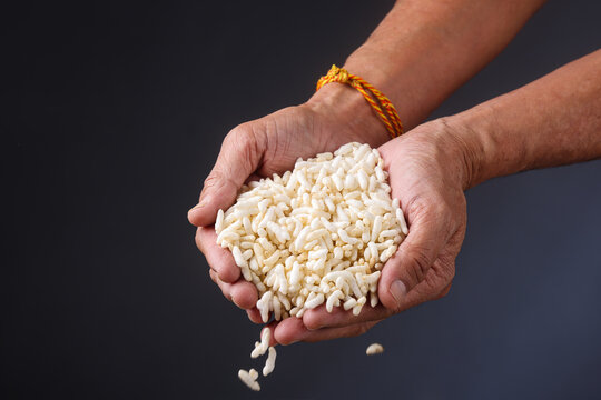 Puffed rice, known commonly in India as murmura or muri.