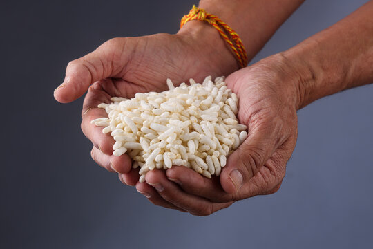 Puffed rice, known commonly in India as murmura or muri.