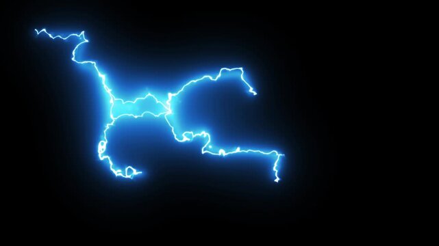 Lightning power overlay on green screen, Electric lightning, Animated bolt strikes, lightning storm, blue light force effect, Blue Lightning flash Thunderbolt isolated on black background