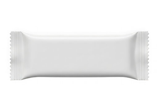 Empty plain snack food wrapper on white surface
