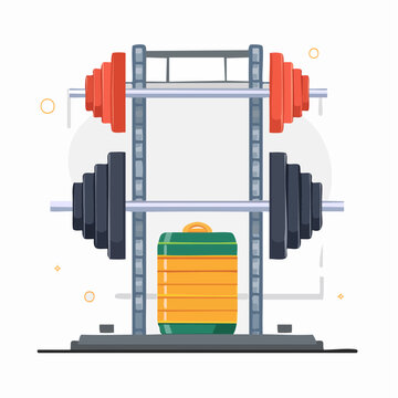Weight Rack with Dumbbells and Barbell Plates
