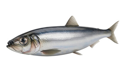Obraz premium A realistic illustration of a silver fish with a transparent background