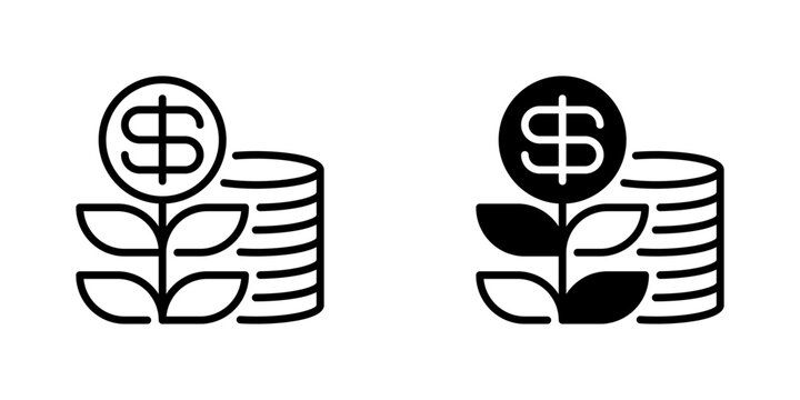 Investment Return Line Icon, Outline Symbol for Financial Growth, Profit Margin, Wealth Accumulation, Revenue Increase, and Portfolio Yield. Vector Sign Icon.