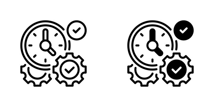 Time Management Line Icon, Outline Symbol for Schedule Optimization, Deadline Planning, Task Prioritization, Productivity Tracking, and Efficiency Control. Vector Sign Icon.