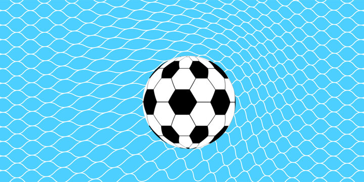 Soccer ball in goal. Vector.