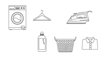 Fototapeta premium Laundry and cleaning icons set.