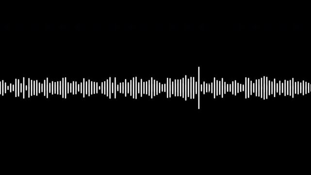 White audio waveform spectrum animation, 4k