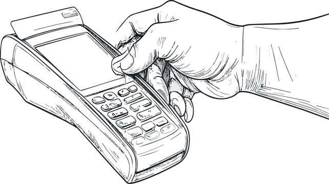 Hand swiping credit card during payment transaction
