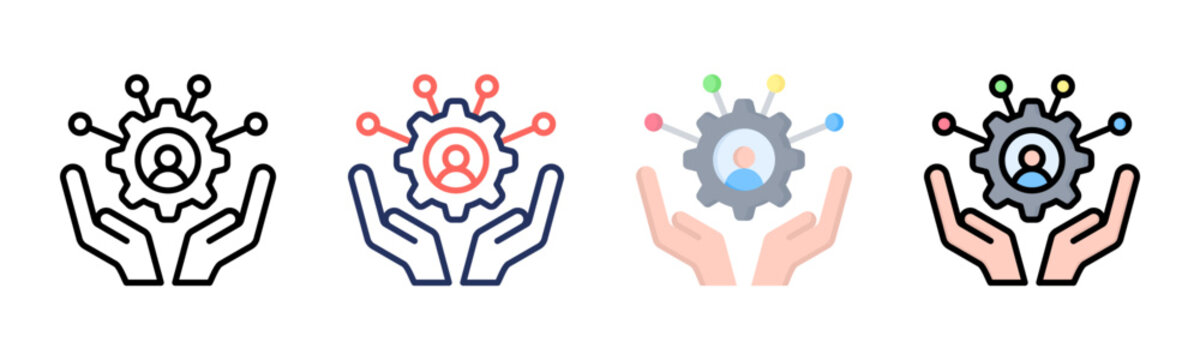 Stakeholder icon set multiple style collection