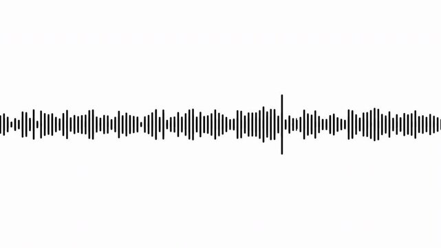 White audio waveform spectrum animation, 4k