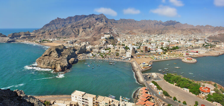 View of Aden -  a port city, located by the eastern approach to the Red Sea, Yemen
