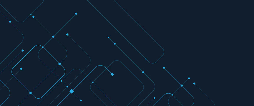Abstract futuristic technology with crossed lines and dots geometric vector background 