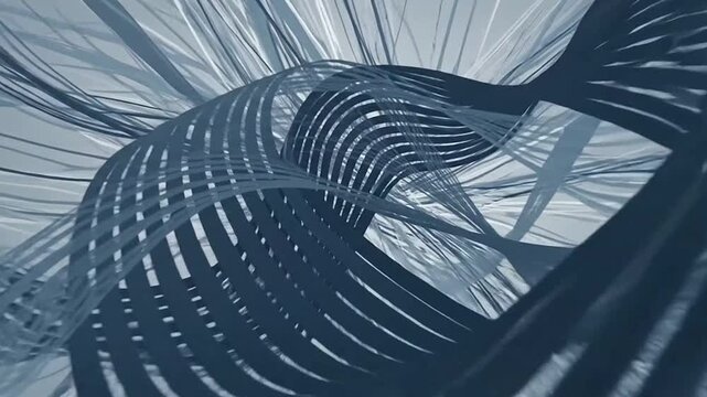 Abstract architectural structure with curved lines.