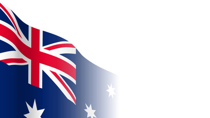 Vector waving Flag of the Commonwealth of Australia. Waving Australia flag with empty, blank, copy space on transparent background. Design element for presentation, banner, web. Place for text © Julia