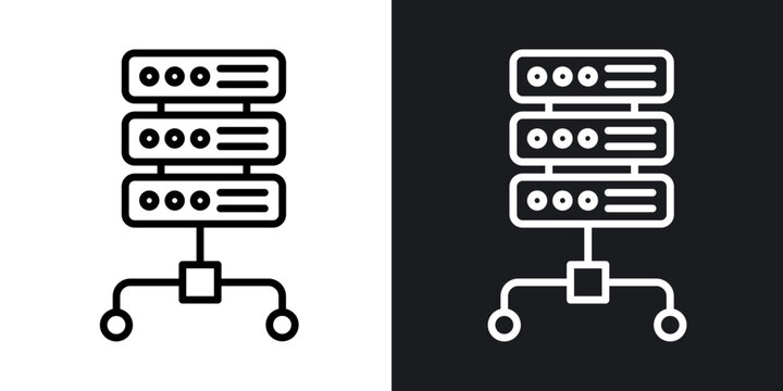 Proxy server outlined icon vector collection.