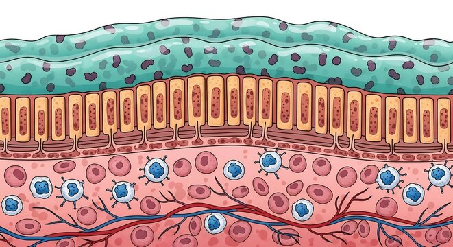 Illustration of skin layers showing epidermis dermis and hypodermis.