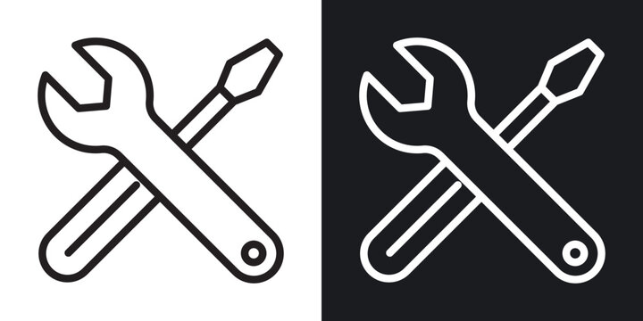 Repair tools outlined icon vector collection.