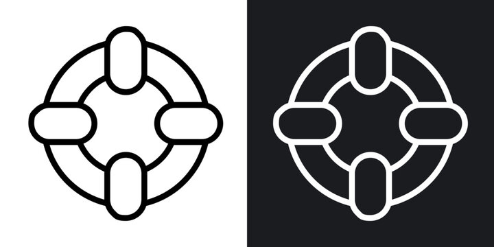 Rubber ring outlined icon vector collection.