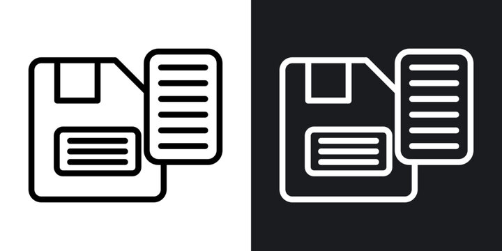 Save file outlined icon vector collection.