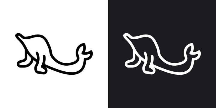 Sea lion outlined icon vector collection.