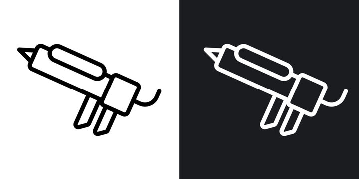 Sealant gun outlined icon vector collection.