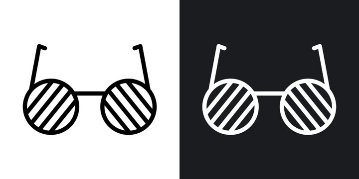 Shutter sunglasses outlined icon vector collection.