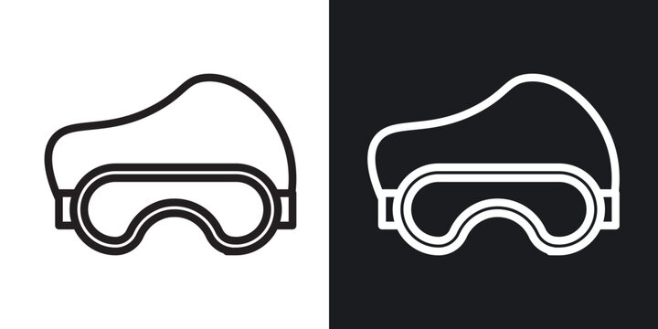 Sleeping mask outlined icon vector collection.