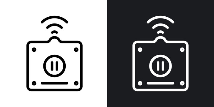 Smart plug outlined icon vector collection.