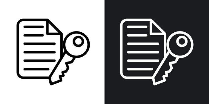 Smart contract outlined icon vector collection.