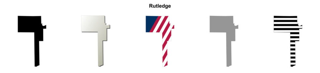 Obraz premium Rutledge (Alabama) blank outline map