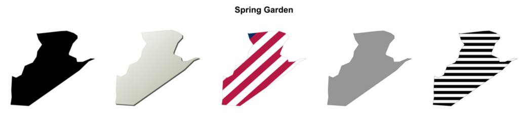 Fototapeta premium Spring Garden (Alabama) blank outline map