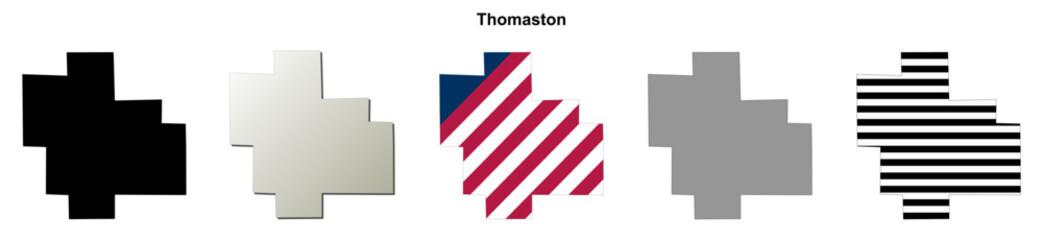 Fototapeta premium Thomaston (Alabama) blank outline map