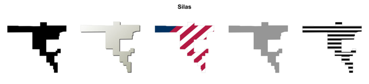 Silas (Alabama) blank outline map