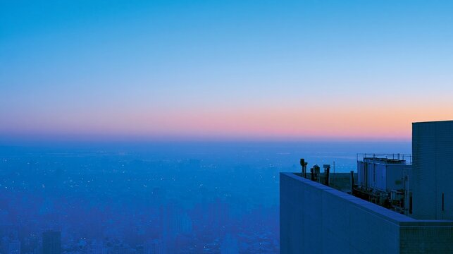City Rooftop at Predawn