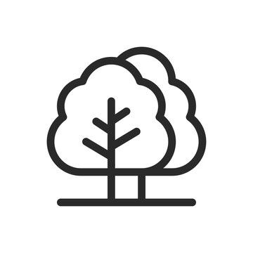 Deciduous Forest line icon, Trees vector symbol with editable stroke