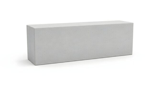 Minimalist White Concrete Block for Construction and Design.