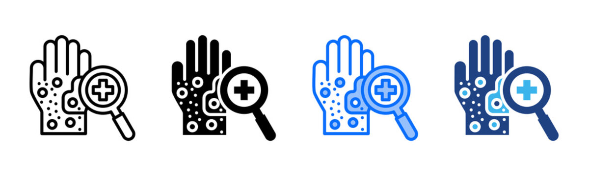 Dermatology icon set multiple style collection