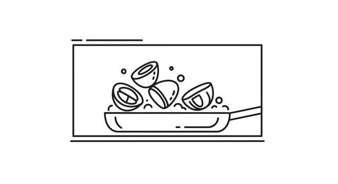 Frying Pan with Sliced Tomatoes, Cooking Food, Healthy Meal Preparation, Kitchen Scene