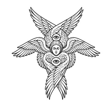 illustration art of seraphim angel