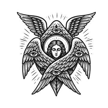 illustration art of seraphim angel