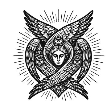 illustration art of seraphim angel