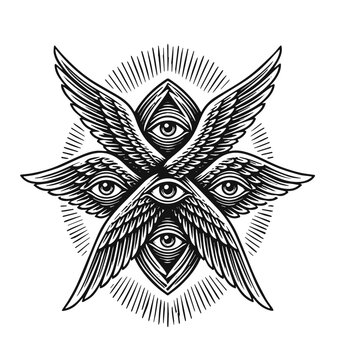 illustration art of seraphim angel