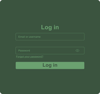Print, User login , Log user interface, Mobile Login page, users typing passwords navigate, login access, username and password field, application sign in, login mobile interface, Login page design Fo