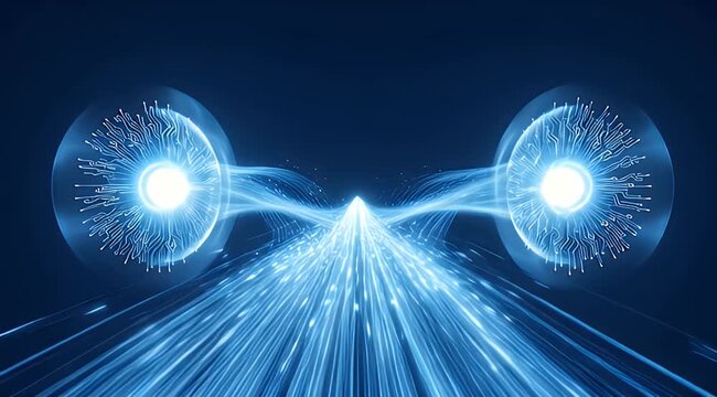 Electric energy transfer between glowing plasma spheres.