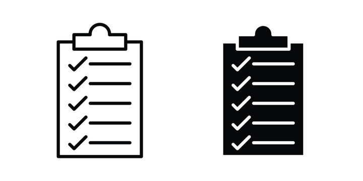 Todo list icon editable vector. Solid and line icons.